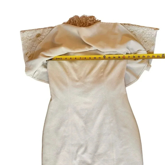 Slate & Willow Golden Iris Dress Lace Ruffle Off Shoulder Sheath Party 12 RTR - Picture 7 of 9